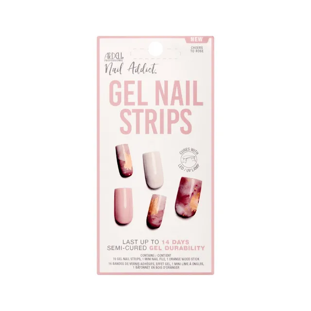 ardell-nail-addict-gel-nail-strips-cheers-to-ros-manucure-semi-permanente-en-ban image 1