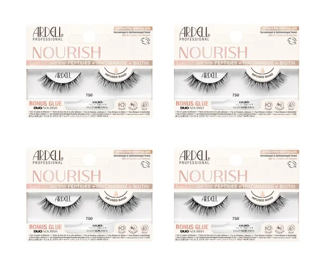 ardell-nourish-lashes-750-faux-cils-effet-il-de-chat-bande-infus-e-de-soin-pepti image 1