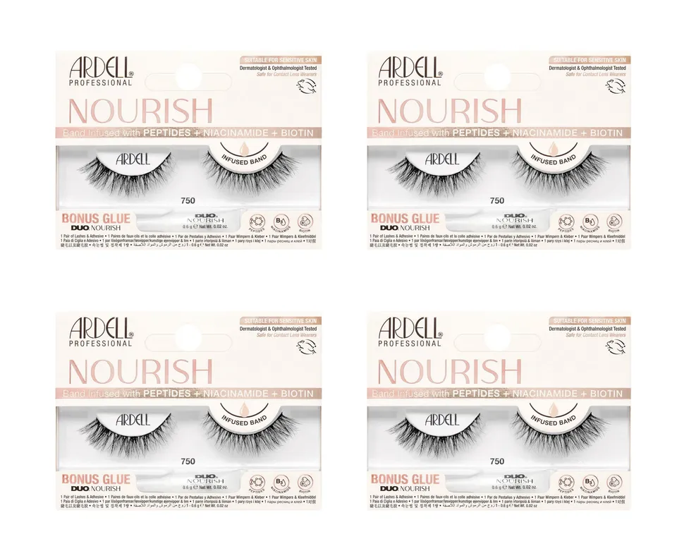 ardell-nourish-lashes-750-faux-cils-effet-il-de-chat-bande-infus-e-de-soin-pepti image 1