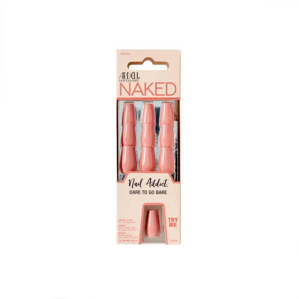 ardell-nail-addict-naked-maven-faux-ongles-press-on-coffin-moyenne-finition-nude image 1