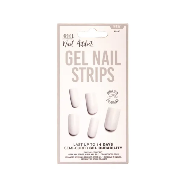 ardell-nail-addict-gel-nail-strips-bandes-gel-semi-cur-es-teinte-blanc-16-bandes image 1