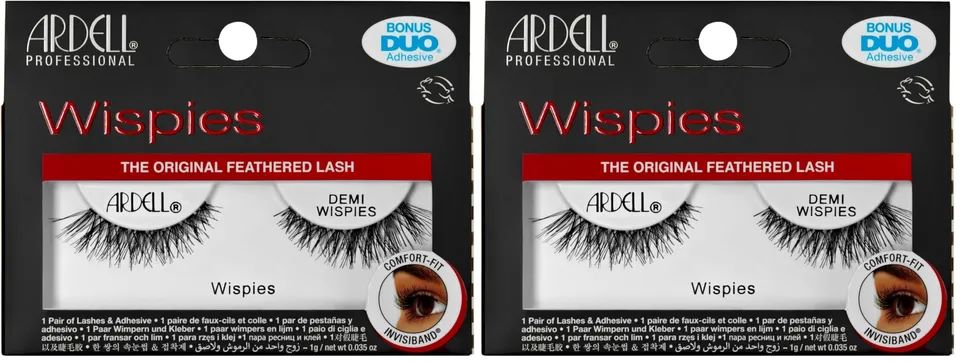 ardell-demi-wispies-faux-cils-noirs-avec-colle-et-tui-de-transport-inclus image 1