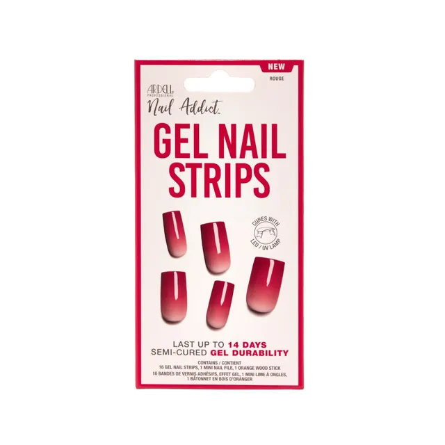 ardell-nail-addict-gel-nail-strips-bandes-de-vernis-semi-permanent-rouge-16-band image 1