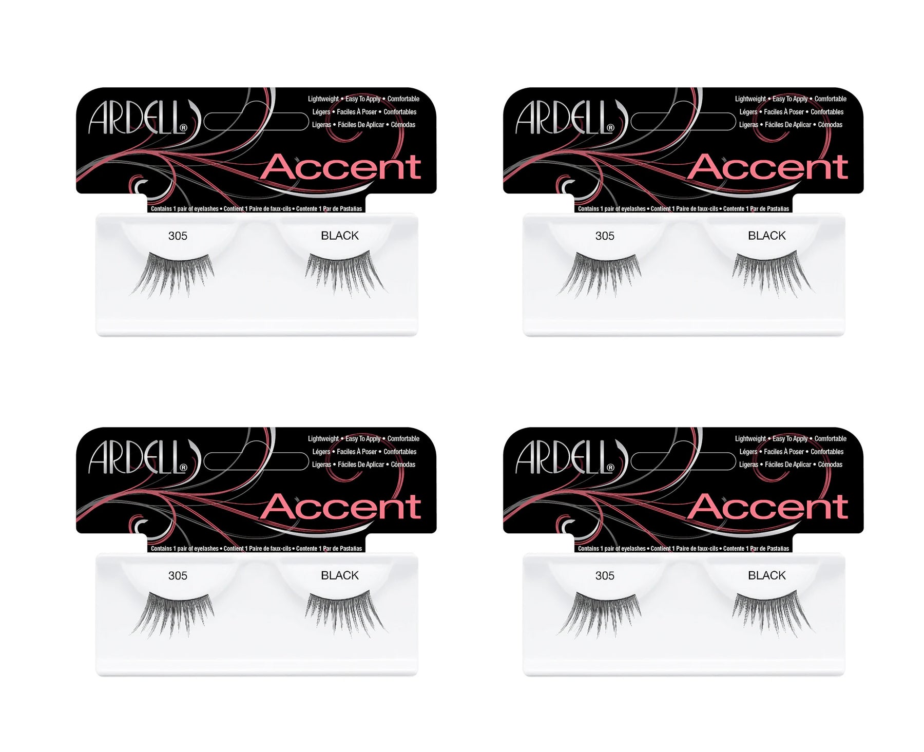 ardell-accent-305-pack-de-4-demi-cils-silhouette-effil-e-volume-et-longueur-moye image 1