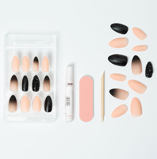 ardell-nail-addict-premium-set-de-faux-ongles-black-stud-pink-ombr image 4