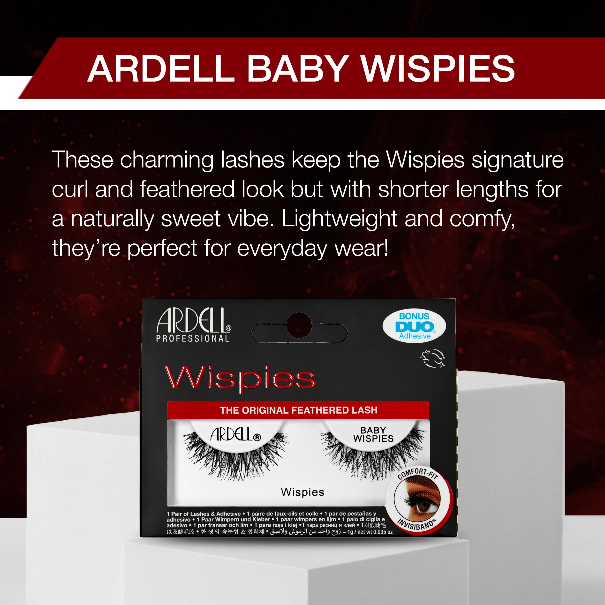 ardell-baby-wispies-faux-cils-vegan-criss-cross-l-gers-avec-colle-duo-effet-plum image 3