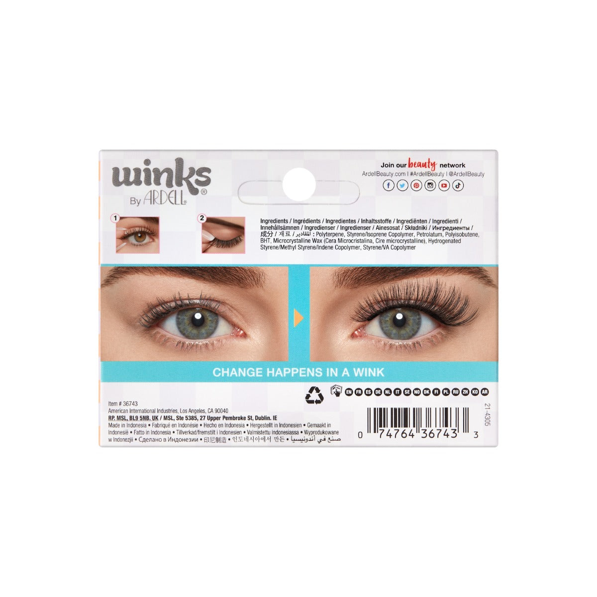 ardell-winks-self-adhesive-peace-faux-cils-auto-adh-sifs-volume-flare-effet-cat- image 4