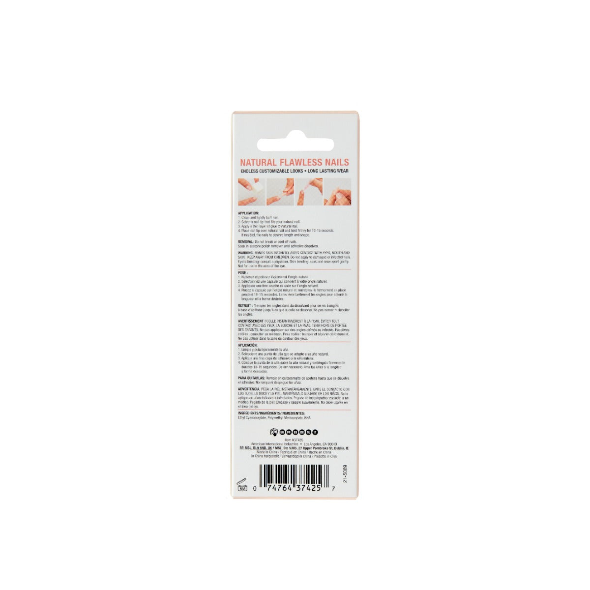 ardell-nail-addict-naked-pristine-kit-faux-ongles-press-on-short-round-nude-avec image 3