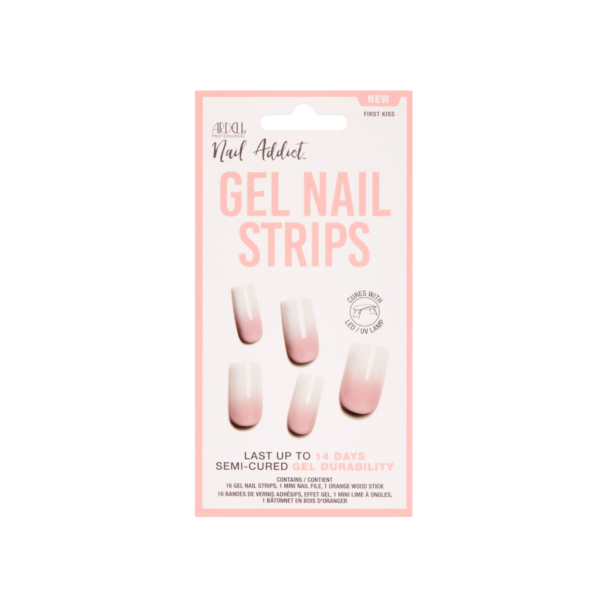 ardell-nail-addict-gel-nail-strips-bandes-vernis-gel-semi-cured-first-kiss-14-jo image 1