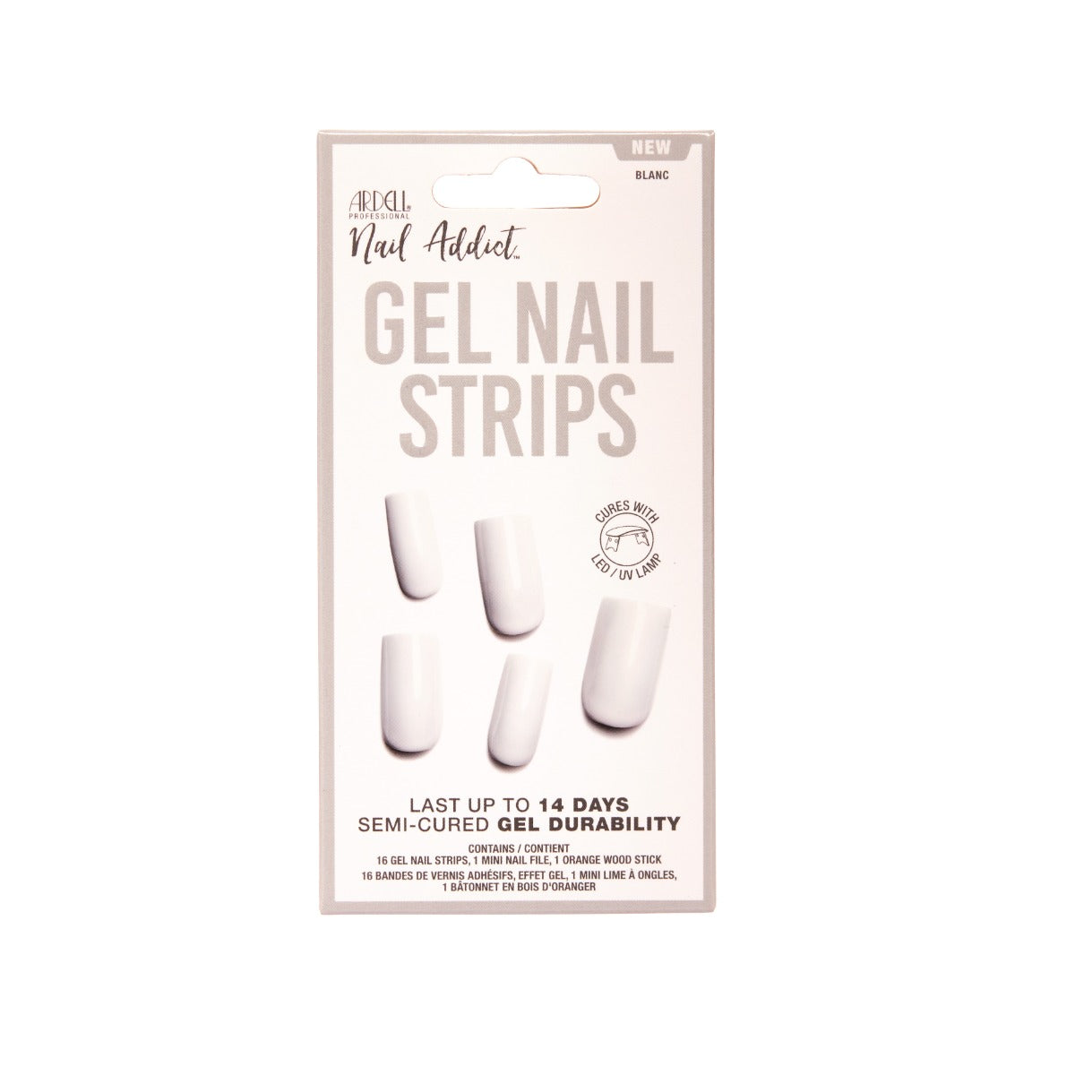 ardell-nail-addict-gel-nail-strips-bandes-gel-semi-cur-es-teinte-blanc-16-bandes image 1
