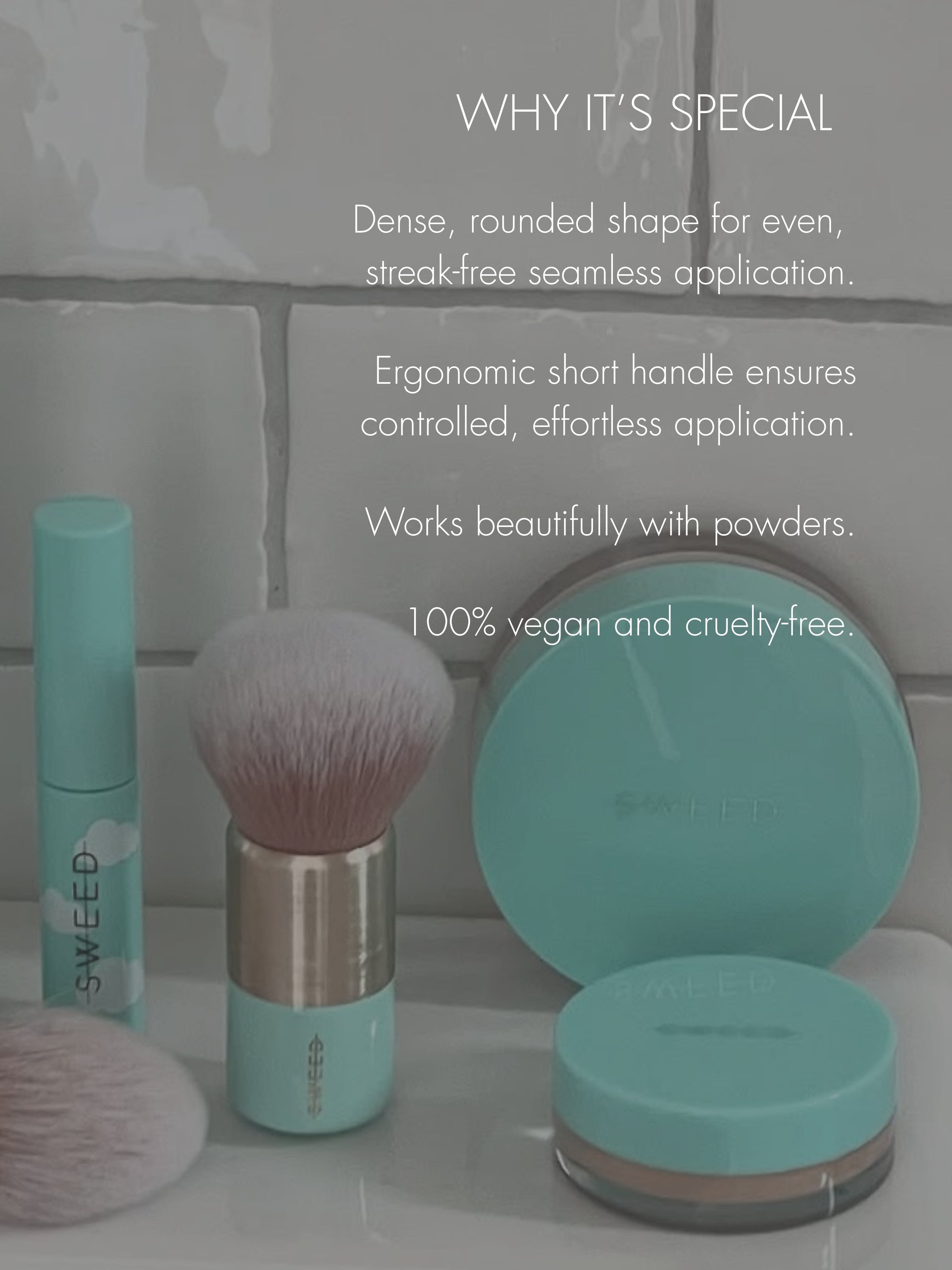 sweed-kabuki-brush-pinceau-kabuki-vegan-manche-court-pour-poudre-bronzer-et-fond image 3