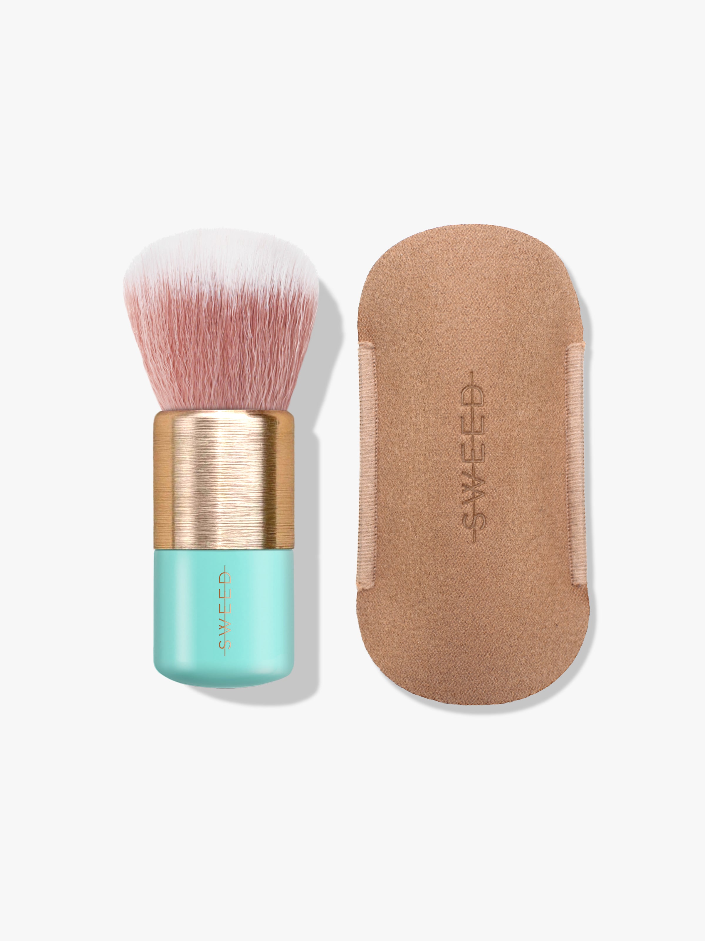 sweed-kabuki-brush-pinceau-kabuki-vegan-manche-court-pour-poudre-bronzer-et-fond image 2